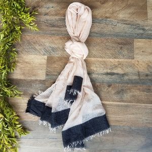 Crepe Pink and Black Scarf